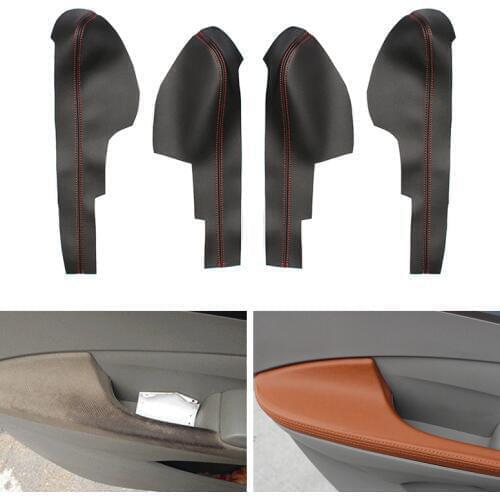 4pcs Car Microfiber Leather Interior Door Armrest Panel Cover Protective Trim For Honda City 2008 2009 2010 2011 2012 2013 2014