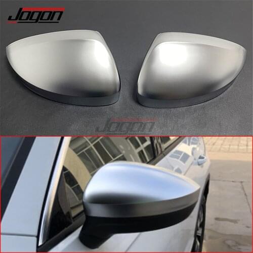 Car Matte Silver Side Wing Rear View Rearview Mirror Cover Trim Case AccessoriesFor Volkswagen VW Tiguan MK2 II R 5N 2017-2020