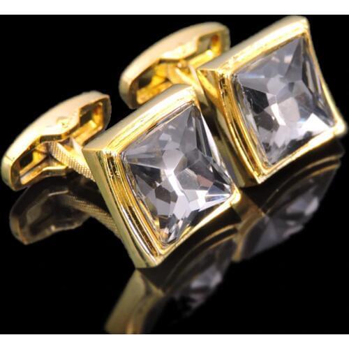 Free shipping, high-end luxury mens shirt Cufflinks new fashion Golden Crystal Cufflinks classic French shirt brand Cufflinks