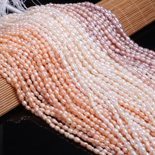 4/5mm Natural Freshwater Pearl Beads High Quality Rice Shape Punch Loose Beads for Jewelry Making Necklace Bracelet