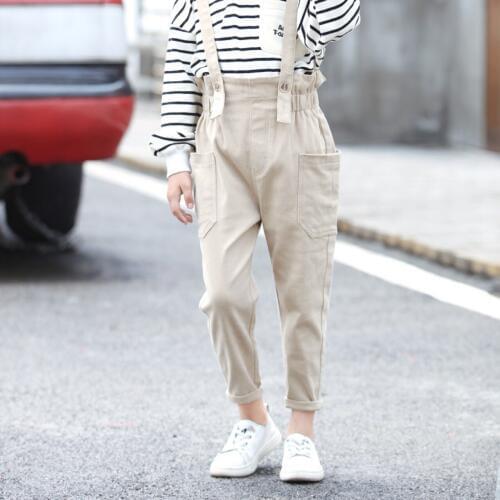 Childrens overalls 2019 New KidsSpring and Autumn Girls' Belt Trousers Korean version of Westernized boys Girls' Jeans pants