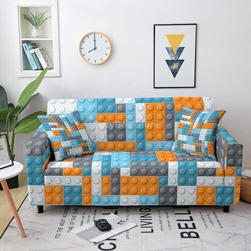 Tetris Elastic Sofa Cover Polyester Corner Funda Sofa Couch Slipcover Chair Protector L Shape Need 2 Pcs Building Blocks Cool