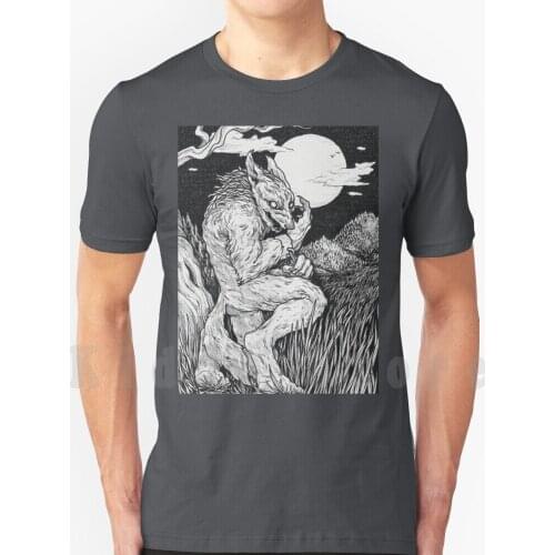 Werewolf-Werewolf T Shirt Men Cotton Cotton S-6Xl Werewolf Halloween Wolf Black And White Lycanthrope Berto Perez