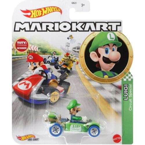 Hotwheels Hot Wheels Mario Kart Character Vehicles GBG25 - Luigi - Circuit Special
