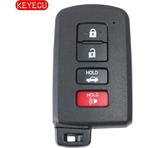 Keyecu Smart Remote Car Key Shell Case Fob 4 Button for Toyota Prius C Land Cruiser Tacoma 2012-2017