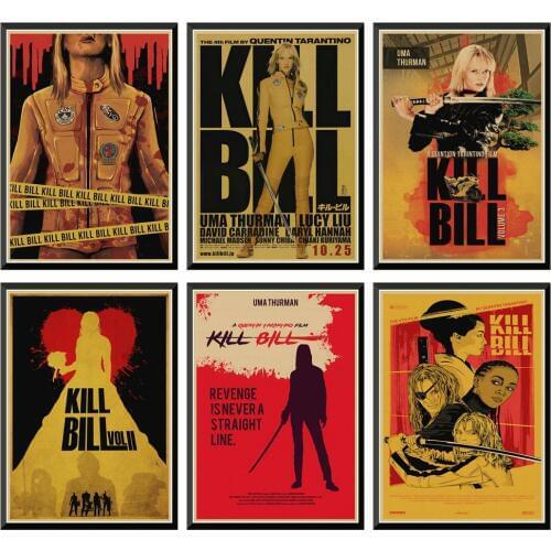 Kill Bill Vol.1 classic Quentin movie film kraft paper Cafe bar poster Retro Poster decorative painting 42X30cm