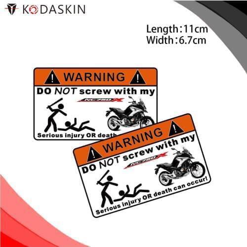 KODASKIN Motorcycle Cheap 2D Creative Warning Sticker Decal for HONDA NC750X Black