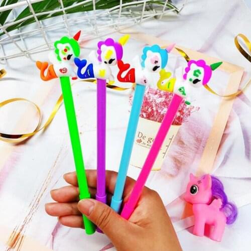 2pc Kawaii Unicorn Gel Pen Cute Unicorn Mermaid Pen Black Signature Water Pen Student Office School Supplies Creative Stationery