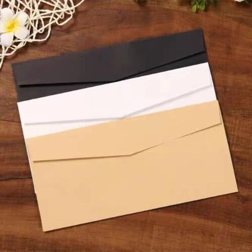 30 PCS Long envelope, gift envelope retro nostalgia kraft paper envelope blank simple white black envelope greeting card