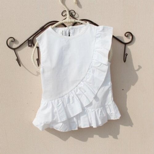Summer Girls Blouse Shirts For Kids Sleeveless Solid Color School Girl Blouses Top Toddler Teen Children Clothes 6 8 10 12 Year