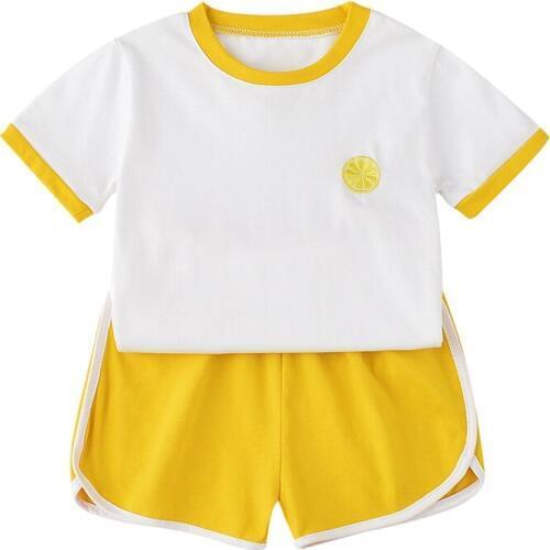 Summer Baby Boys Girls Fruit Embroidery T-shirt Shorts Outfits Infant Childrens Cute Casual Sports Clothes Suits