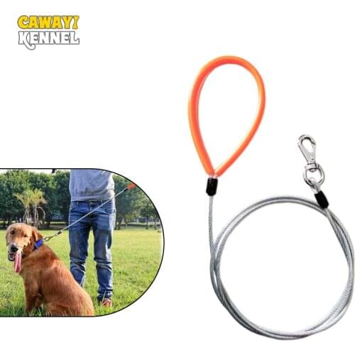 CAWAYI KENNEL Metal Pet Dogs Chain Traction Rope Leads Free Hands Diagonally Dog Rope Explosion-proof Chain for Large Dog D2244