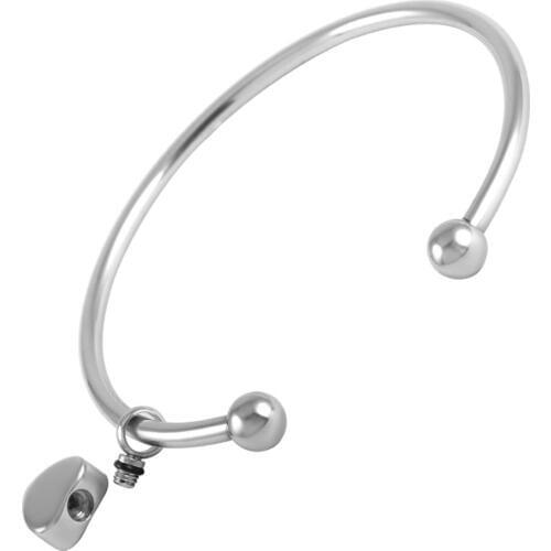 MJB5004 hot seling openable screw ball stainless steel cremation bracelet with heart urn