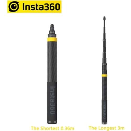 Insta360 New Version 3m Ultra-long Extended Edition Carbon Fiber Selfie Stick monopod For GoPro Hero 9 8 7 6 5 4 3 Accessories