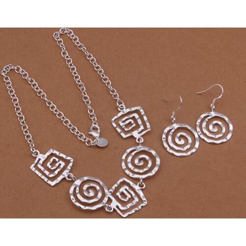 Sets Silver Plated Sets Silver Trendy Beautiful Jewelry Sets Screw Jewelry Wholesale Free Shipping sset LS429