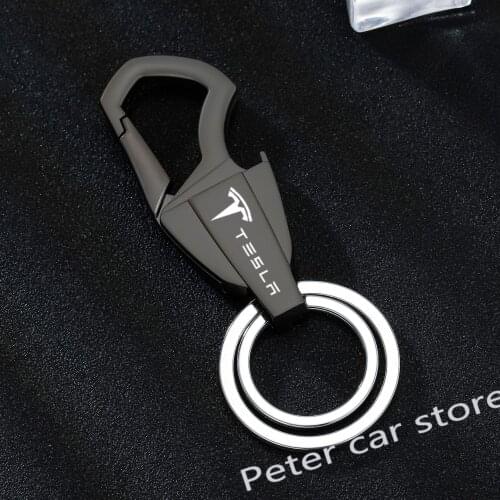 2021 New Beer Bottle Opener Keychain Fashion Zinc Alloy Key Ring Car Keyring for Tesla model 3 Y Model S Model X Car accessorie