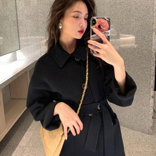 New Winter Coat Women Oversize Fashion Cashmere Wool Outerwear Female Long Thickening Warm Woolen Overcoat Womens Trench Coats
