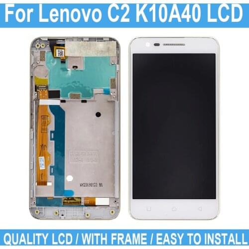 New LCD For Lenovo C2 LCD Screen Touch Display With Frame For Lenovo C2 K10A40 Digitizer Assembly Replacement Parts