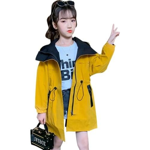 Coat For Girl Solid Color Girls Coats Outerwear Spring Autumn Kids Jacket Casual Style Clothes Girl