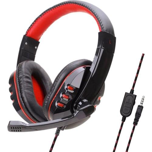 SY733MV Wired Headphone Stereo Surround Gaming Headset Over-head Gamer Earphone with Mic Volume Control for PS4 PC