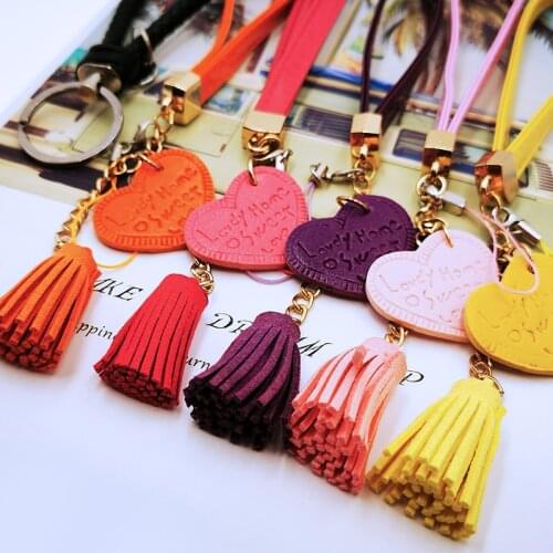 Love Heart Tassel Hand Wrist Lanyard Strap String for Phone iPhone 7 8 X 6 Samsung Xiaomi Camera USB Flash Drives Keychains