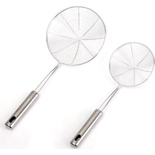 Useful 12 to 16 inch Oval Fine Mesh Stainless Steel Skimmer Food Oil Pot Strainer Ladle Strainers Kitchen Tools & Gadgets