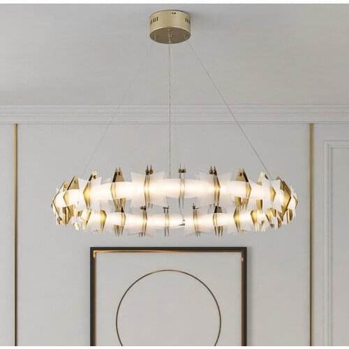 Modern simple geometric rhombus lamp for living room dining room chandelier designer simple creative luxury Led lights