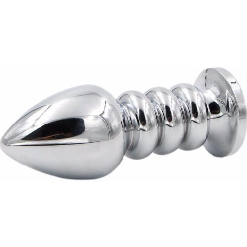 Spiral Anal Beads Metal Anal Plug Stainless Steel+Crystal Jewelry Butt Plug Adult Sex Toys for Women Men Gay Erotic Toys Shop