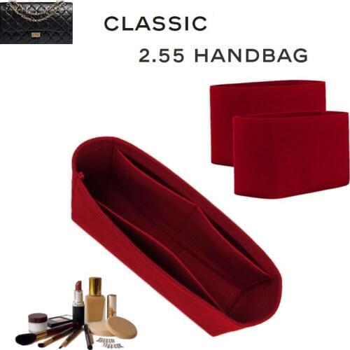 For CF 2.55 Handbag Flap Felt Cloth Insert Bag Organizer Makeup Handbag Organizer Travel Inner Purse Portable Cosmetic Bags