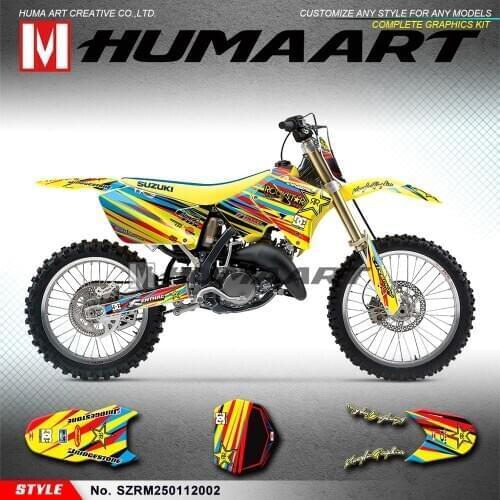 HUMAART Full Sticker Kit Vinyl Graphics Wrap for RM125 RM250 2001 2002 2003 2004 2005 2006 2007 2008 2009 2010 2011 2012