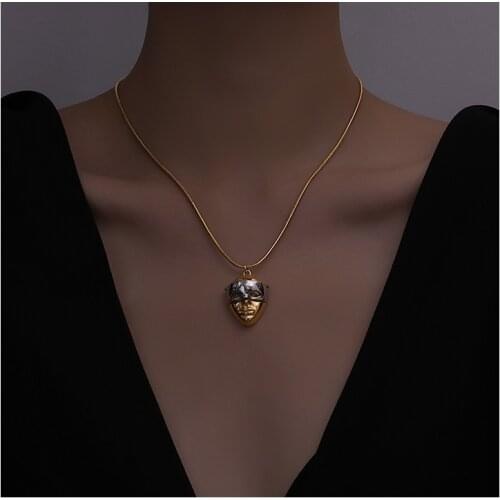 Timeless Wonder Titanium Geo Skull Chains Necklace Women Stainless Steel Jewelry Goth Boho Top Ins Party Kpop Figure Gift 3667