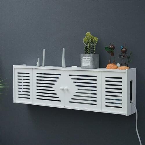Punch-free Wireless Router Storage Box Living Room Lengthen Decorative Organizer Wall Shelf WIFI Router Cable Shielding Box