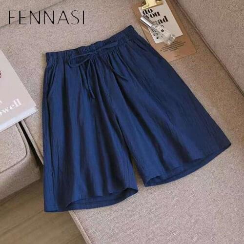 FENNASI Womens shorts Mid waist Summer 2021 New Sports Harajuku Plus size Zevity Fitness shorts Yoga Sweatpants