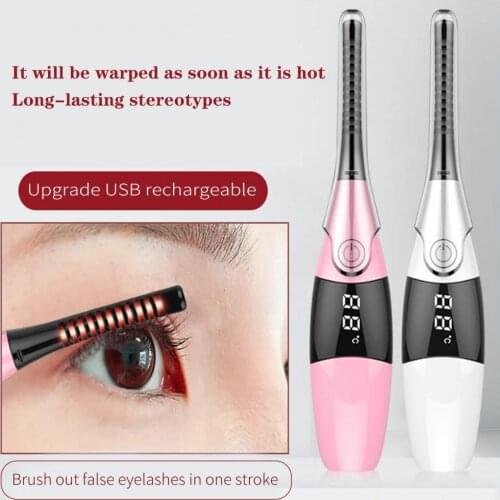 1 Set Eyelash Curler Rechargeable Quick Heating Portable Heated Eye Lash Curler Makeup Eye Lash Curler Beauty Lifting Eyelashes