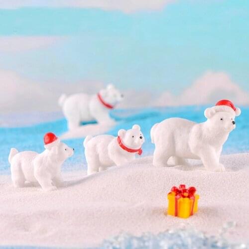 1 Pcs Cute Mini Polar Bear Penguin Rainbow Unicorn Yellow Duck Fairy Garden Plant Resin Craft Miniature Ornament Gift Decoration