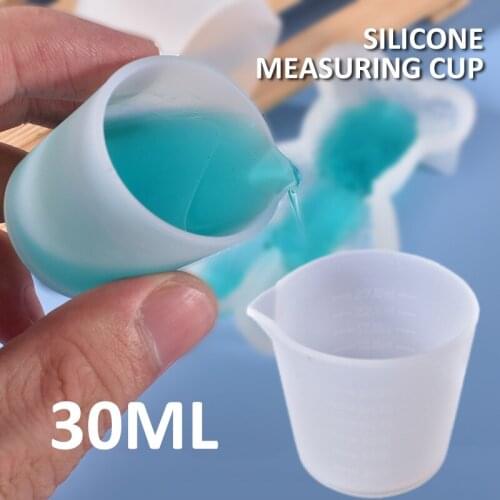 1pc 30ml Silicone Measuring Cup Handmade DIY Crystal Epoxy Jewelry Making Tools High Quality Measuring Cups With Clear Scales