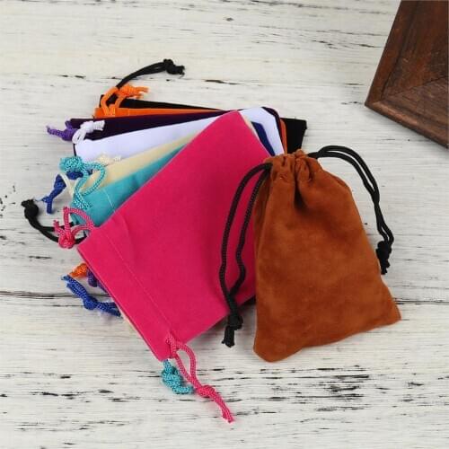 10PCs Velvet Cloth Drawstring Bag Rectangle Random Color Jewelry Makeup Backpack Package Coin Purse 9cm(3 4/8") x 7.2cm(2 7/8")