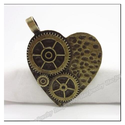 10pcs Vintage Charms Bell love Pendant Antique bronze Fit Bracelets Necklace DIY Metal Jewelry Making