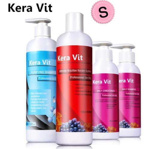 11.11 500ml Brazilian Keravit 8% Keratin Hair Treatment Straightening Cream+Purifying Shampoo+Daily Shampoo&Conditioner Set
