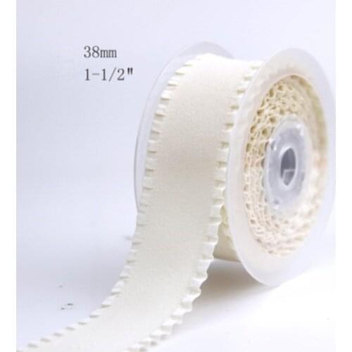 16/25/38mm Cream Pleated Lotus Leaf Edge Velvet Falbala Ribbon for Lace Trimming Gift Box Wrapping Sewing Packing 30Yards