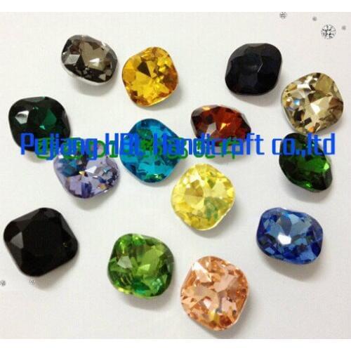 18mm 50pcs Baguette Shape Glass Crystal Pointback Fancy Stone Strass Shining Beads Casual Dresses