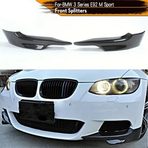 2PCS Carbon Fiber Car Front Bumper Splitters For-BMW 3 Series E92 325I 328I 330I M-Sport 2005-2009