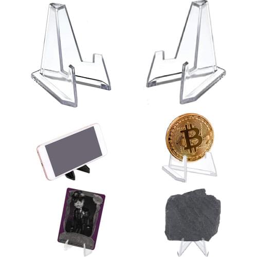 20Pcs Acrylic Easel Stands Coin Display Rack Holder for Displaying Pocket Watch Challenge Medal Casino Chip Coin Capsule Rack