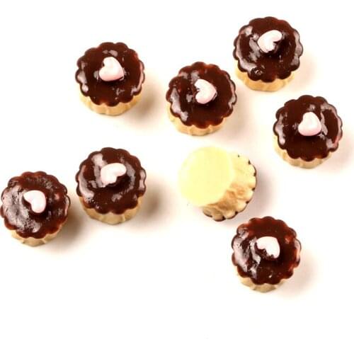 20Pcs Heart Cakes Resin Decoration Crafts Beads Frame Flatback Cabochon Scrapbook DIY Embellishments Accessories