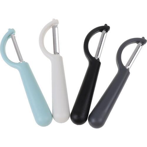 4 Clours Silicone Handle Fruit Vegetable Peeler Stainless Steel Ultra Sharp Peeler with Ergonomic Kitchen Tools
