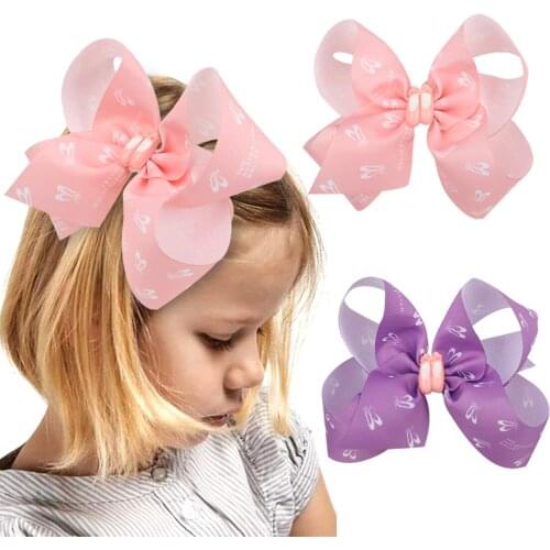 5" Bow Hair Clip Girl Dance Shoes Letter Printing Children Sweetheart Hairpin Holiday Party Hair Accessories barette cheveux