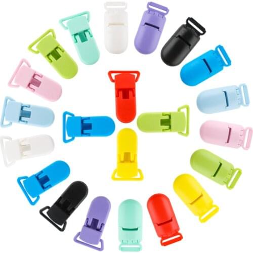 Sunrony 50/100Pcs Colorful Plastic Pacifier Clips Baby Nursing Necklace Safe Toys Accessories DIY Pacifier Chain Clamps