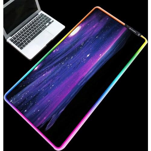 Mairuige Promotion RGB purple starry pattern mouse pad LED colorful light illumination USB multi-size selection keyboard pad