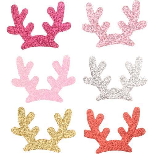 240PCS 3inch Reindeer horn Flower Accessories Boutique Christmas Hair Accessories DIY Girls Hair Bows Accessory