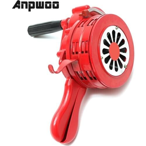ANPWOO 4.5" Red Aluminium Alloy Handheld Manual Operated Security Alarm Air Raid Siren Portable Safety
